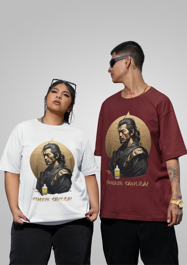 Smokin Samurai Oversized Cotton Tshirt