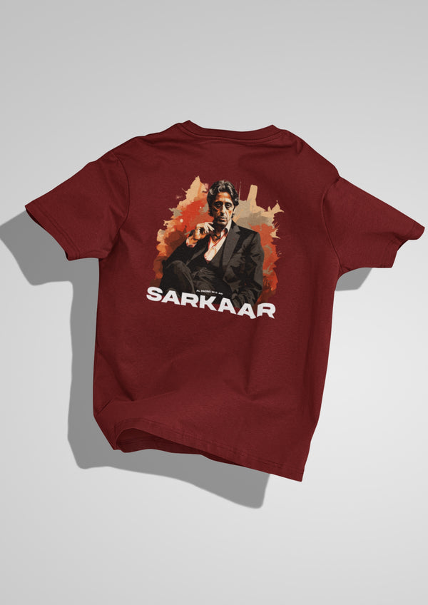 Sarkar Al Pacino Maroon Oversized Cotton Tshirt