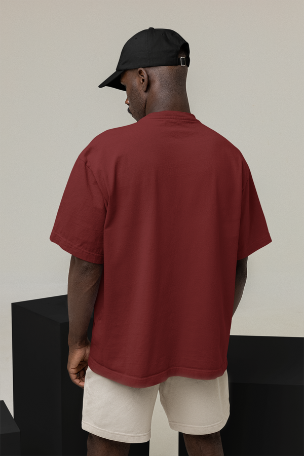 Polly Maroon Plain Oversized Tshirt